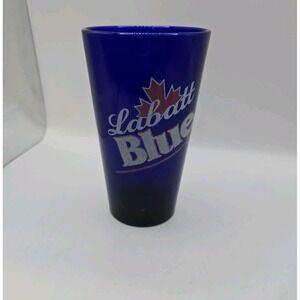 GLASS CANADIAN LABATT BLUE COBALT BEER GLASS TUMBLER Beer